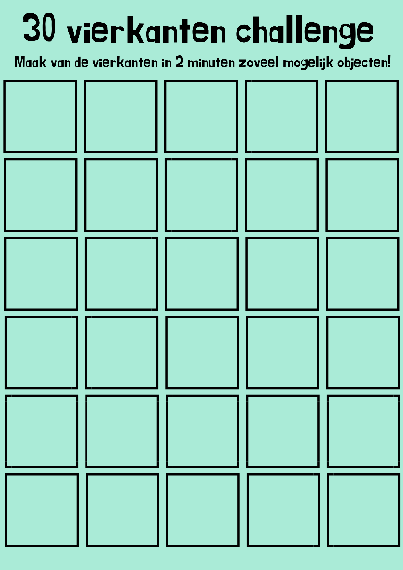 30 vierkanten challenge - gratis download