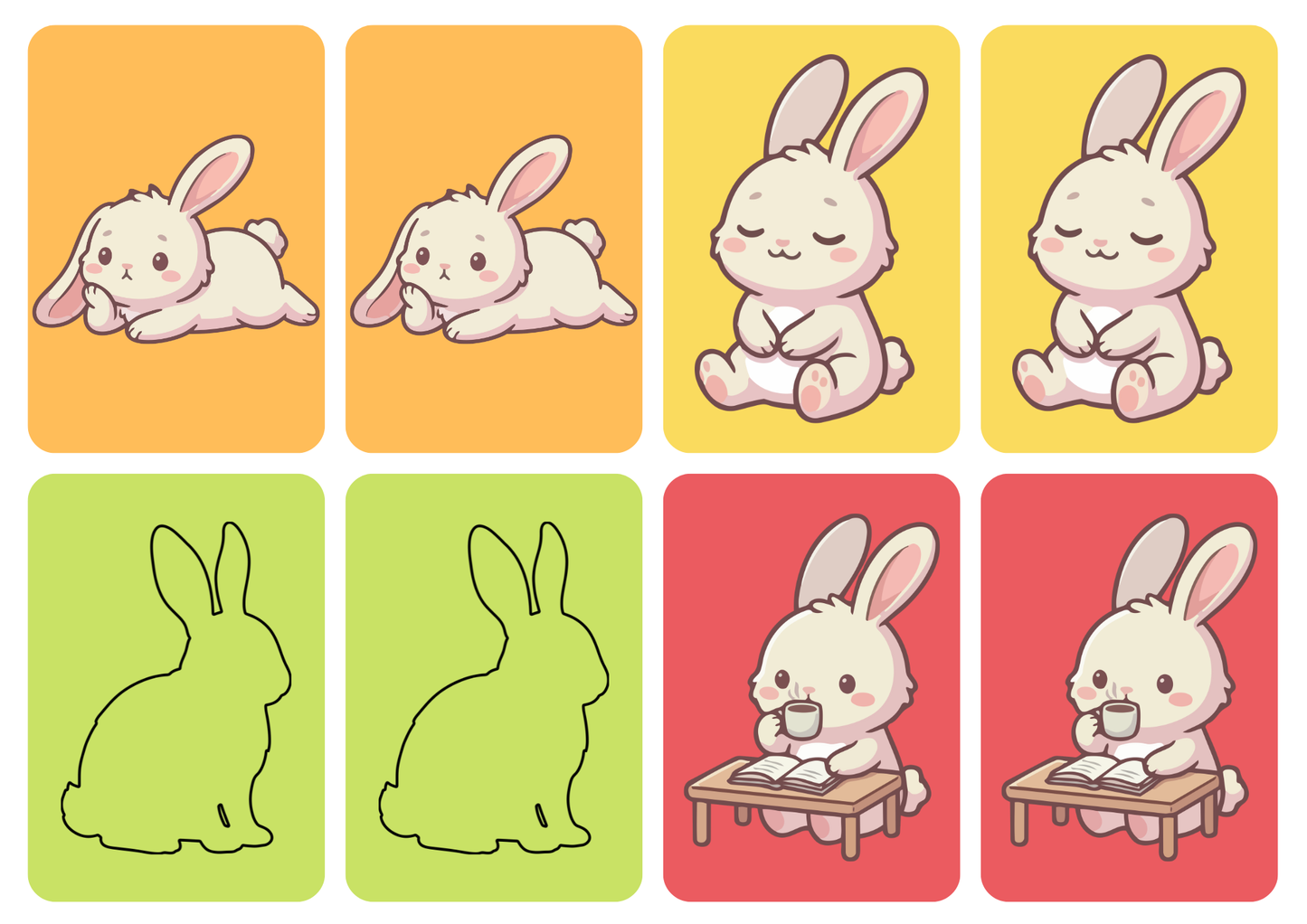 Matching cards thema 'Konijnen'