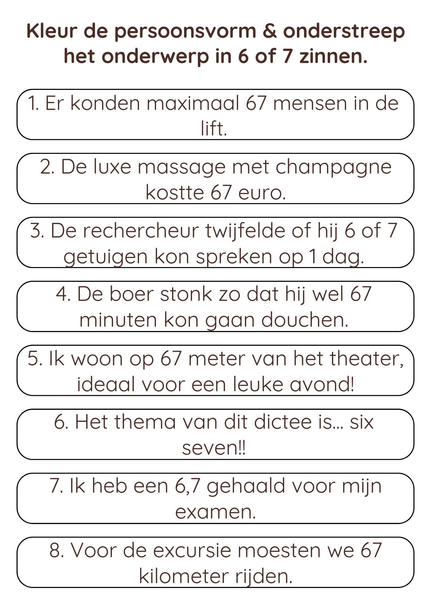 Loopdictee - six seven