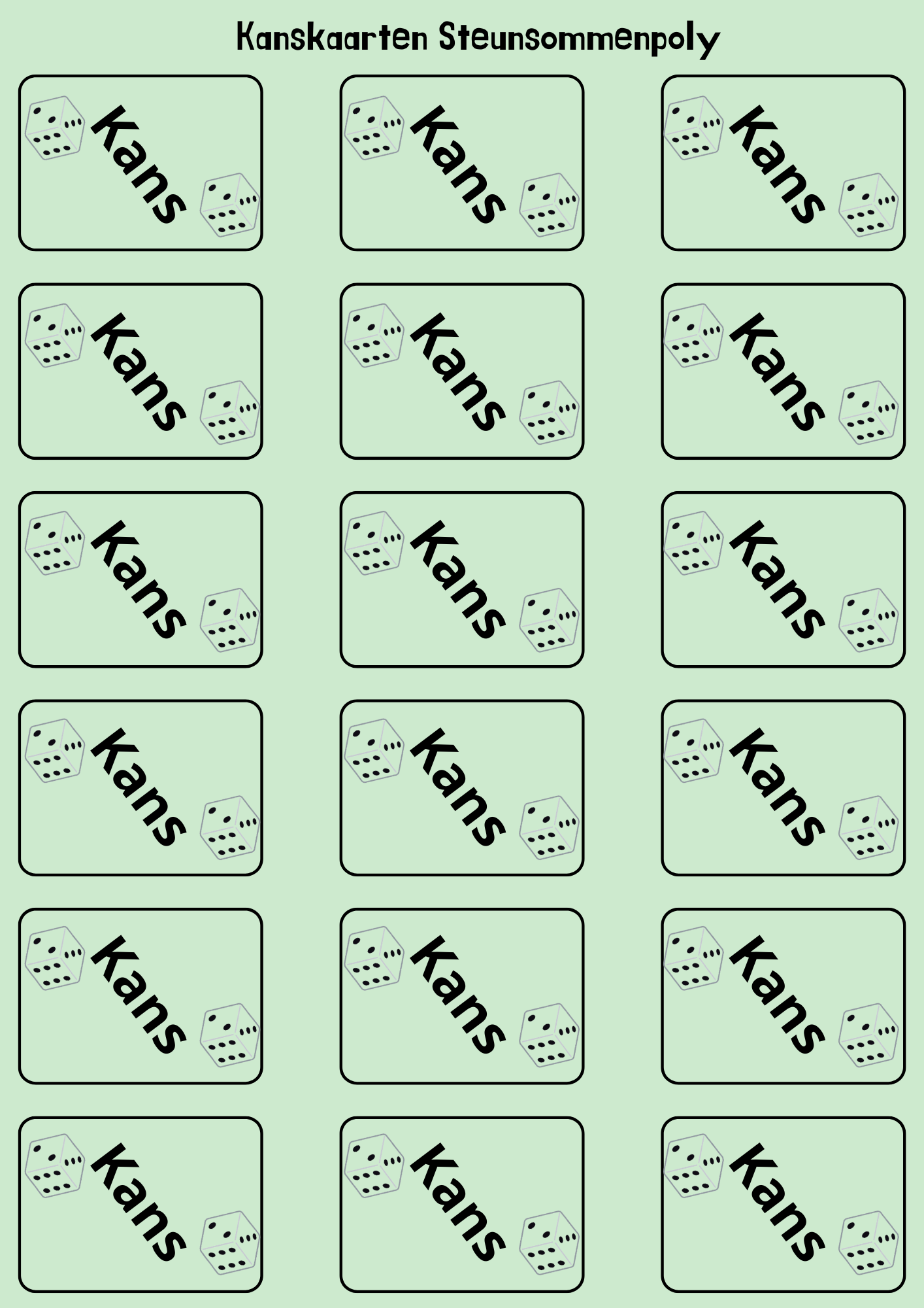 Steunsommenpoly (tafel 2x, 5x en 10x)