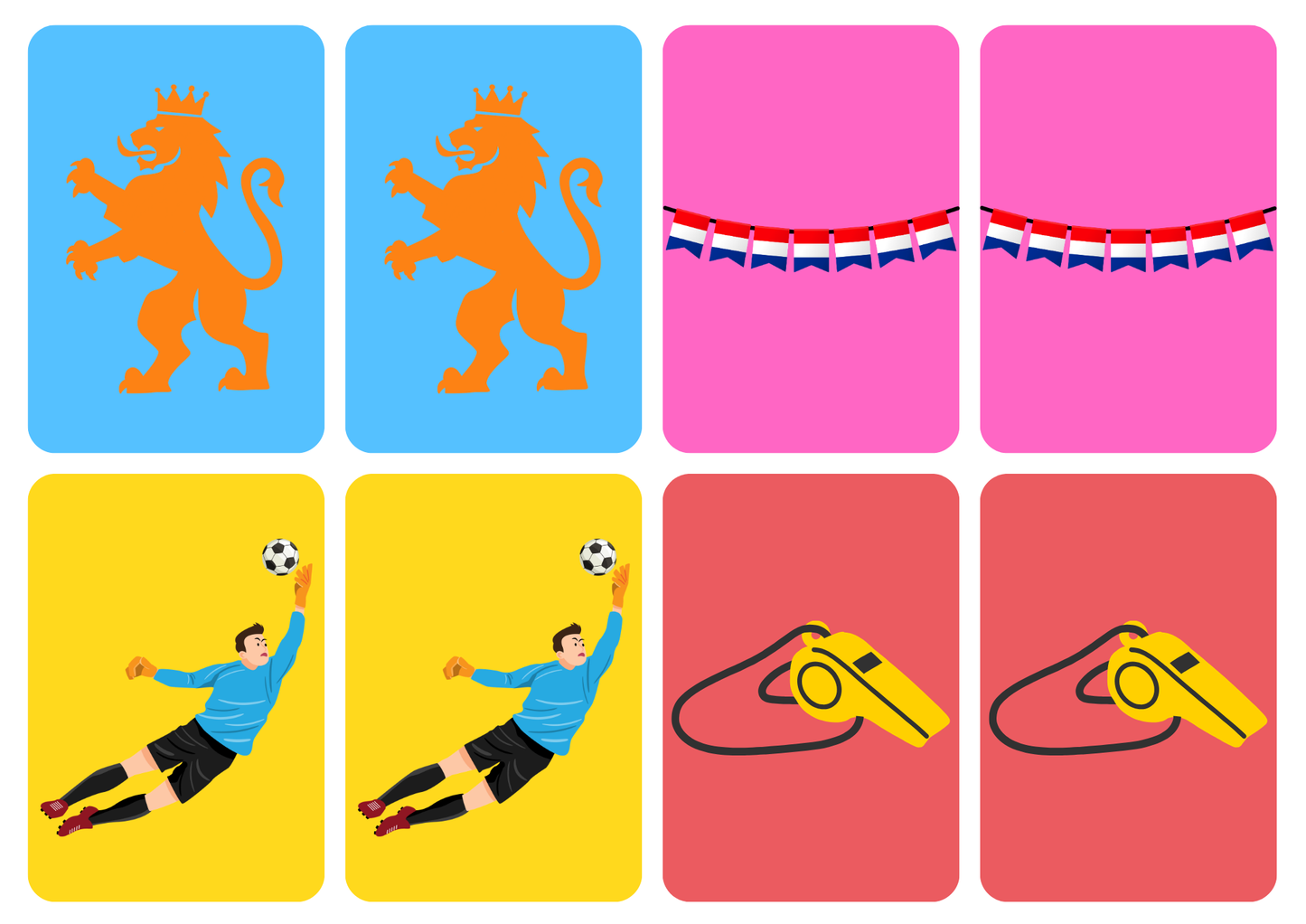 Matching cards thema 'Voetbal'