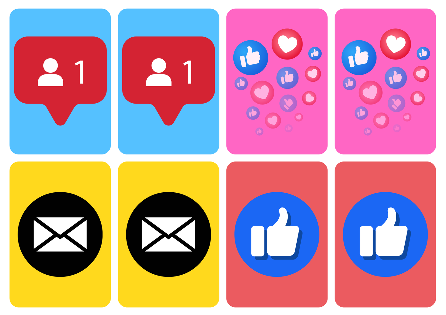 Matching cards thema 'Social media'