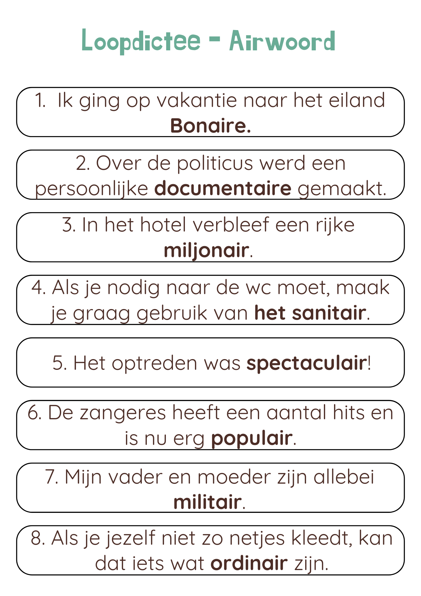 Loopdictee bundel alle spellingscategorieën - groep 7-8