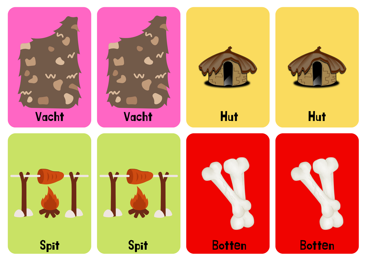 Matching cards Jagers en Boeren - gratis download