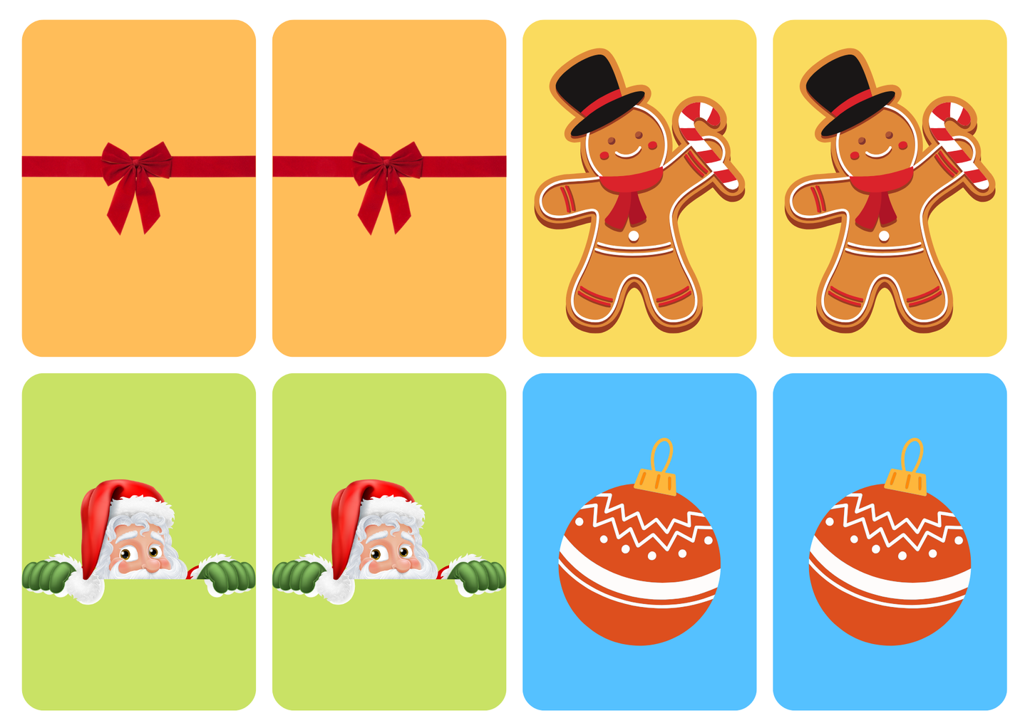 Matching cards thema 'kerst'