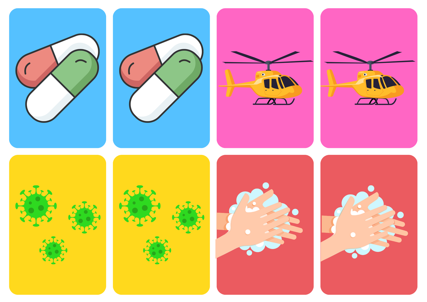 Matching cards thema 'Ziekenhuis'