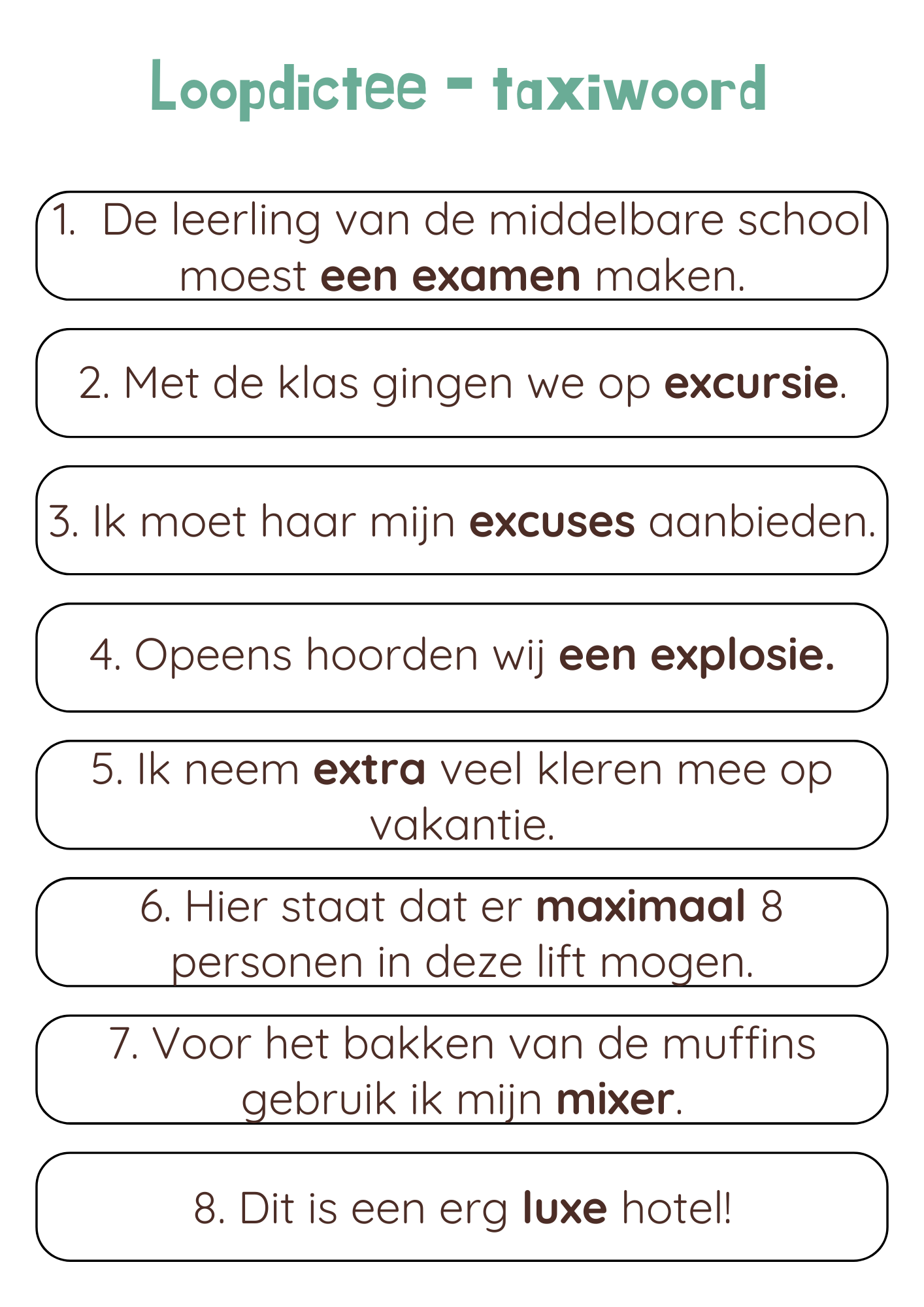 Loopdictee bundel alle spellingscategorieën - groep 6