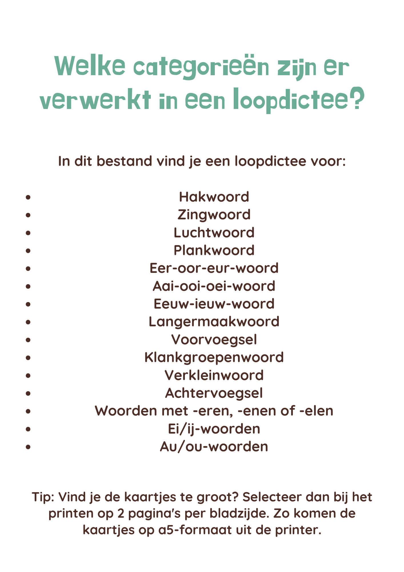 ALLE loopdictee bundels - groep 3 t/m groep 8