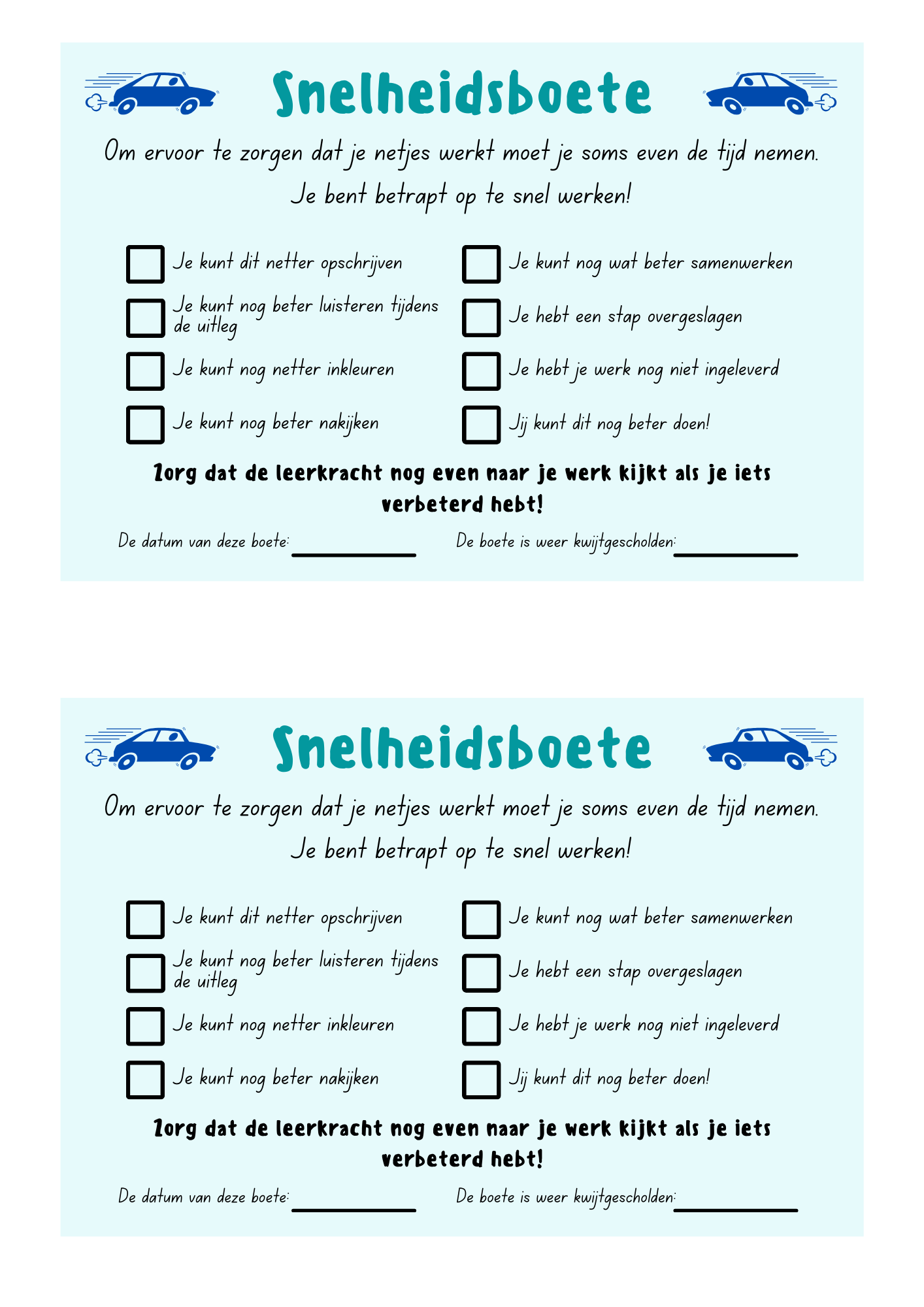 Snelheidsboete - gratis download