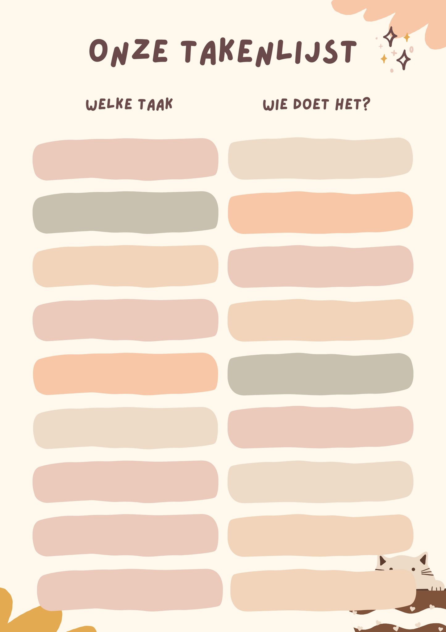 Takenlijst - gratis download