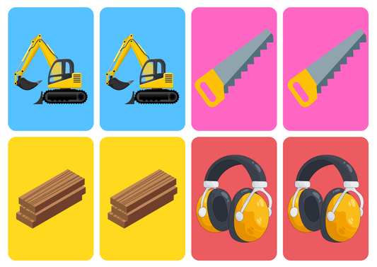 Matching cards thema 'Bouwen'