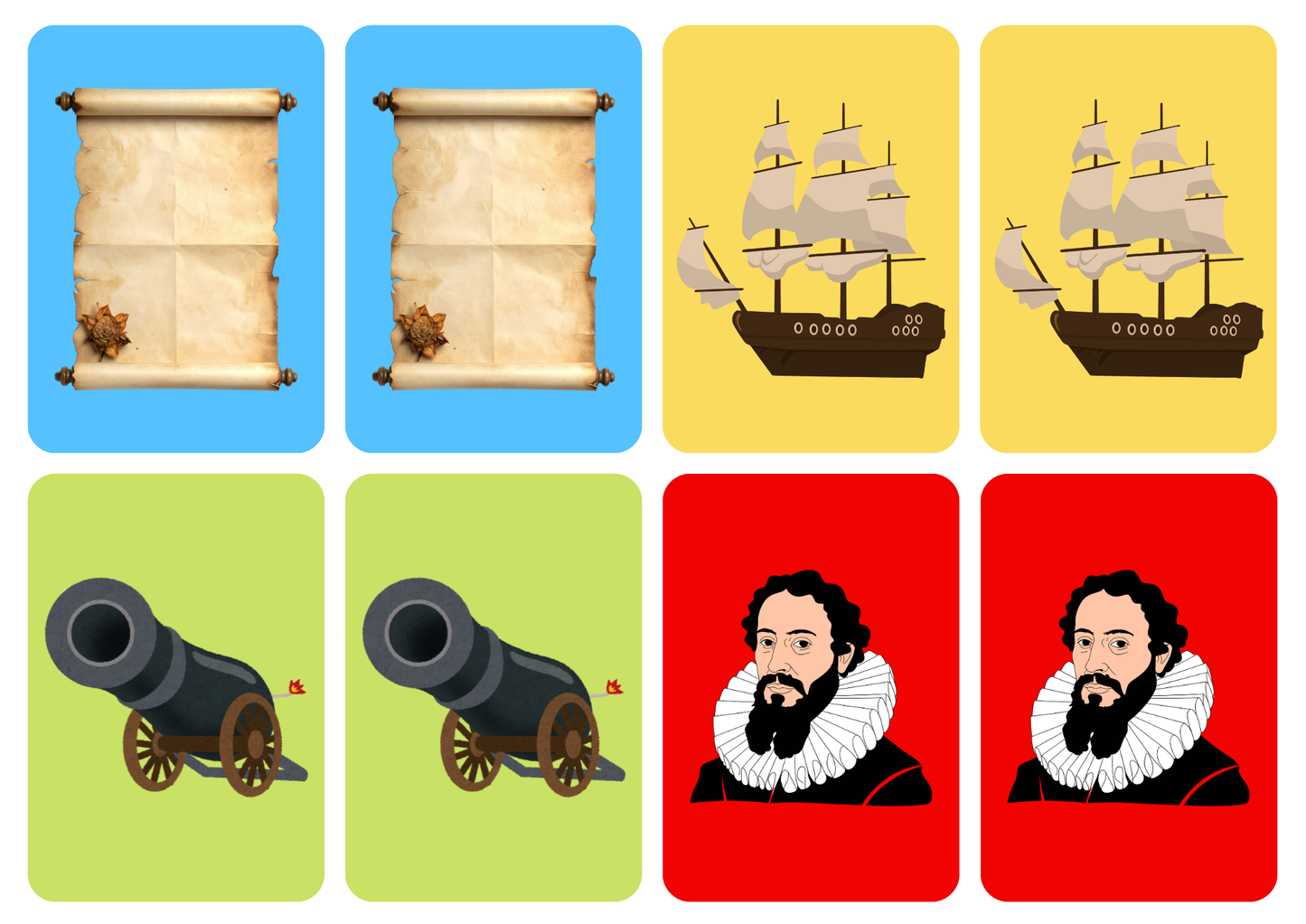 Matching cards thema 'Gouden Eeuw'