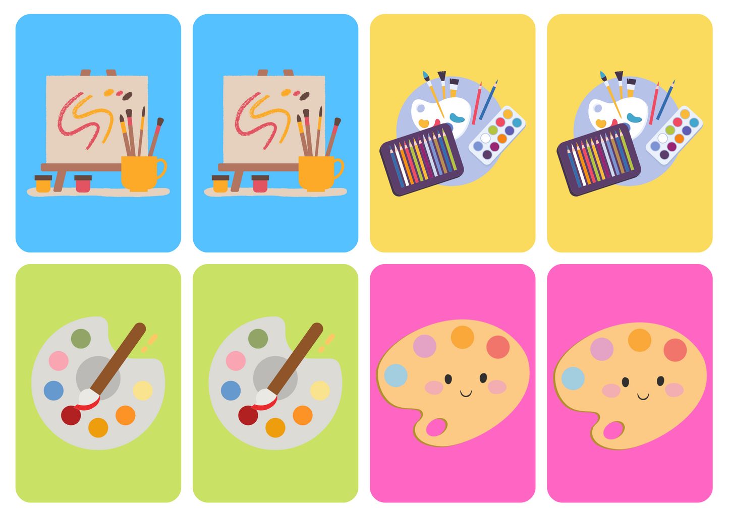 Matching cards - thema 'Kunst'