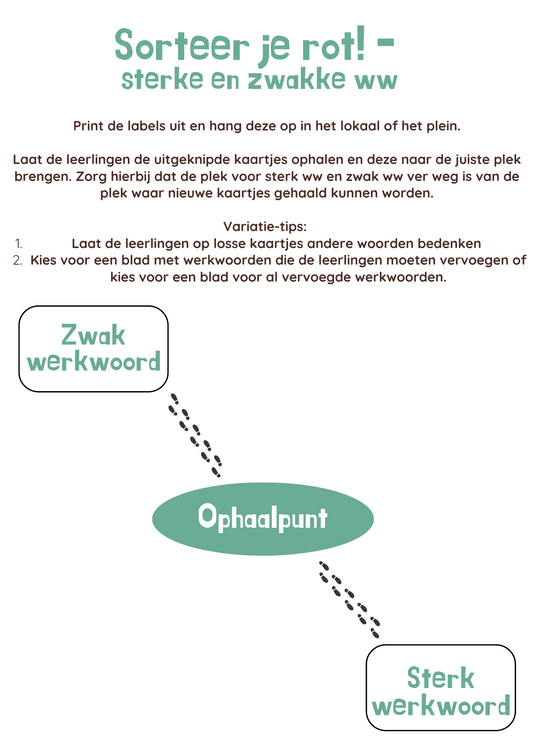 Sorteer je rot! (sterke en zwakke werkwoorden) - gratis download