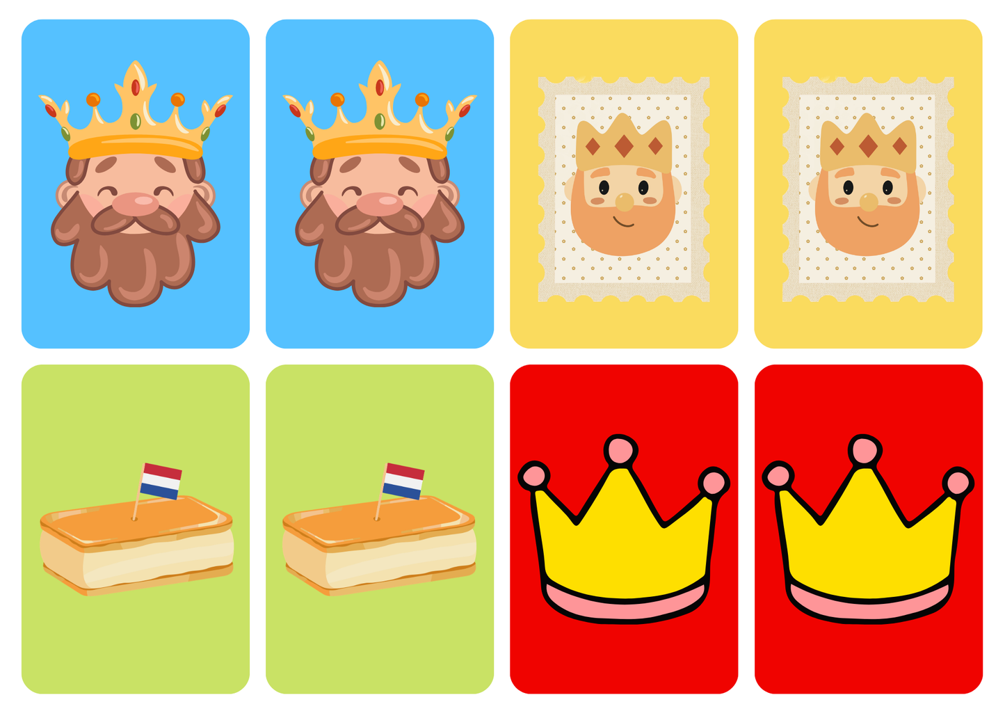 Matching cards thema 'Koningsdag'