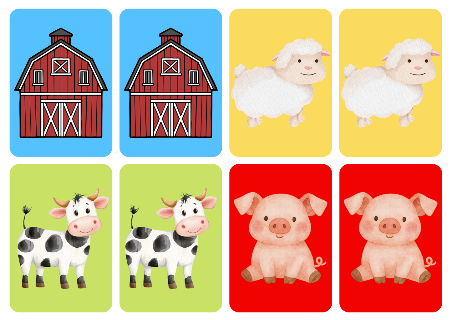 Matching cards thema 'Boerderij'