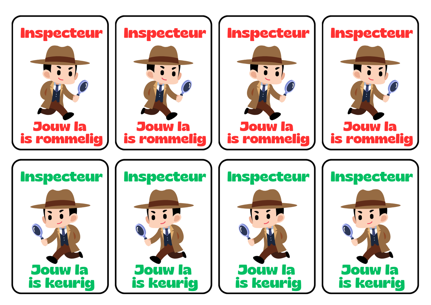 Inspecteur kaartjes - gratis download