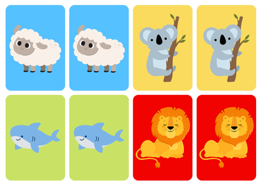 Matching cards - thema 'Dieren'