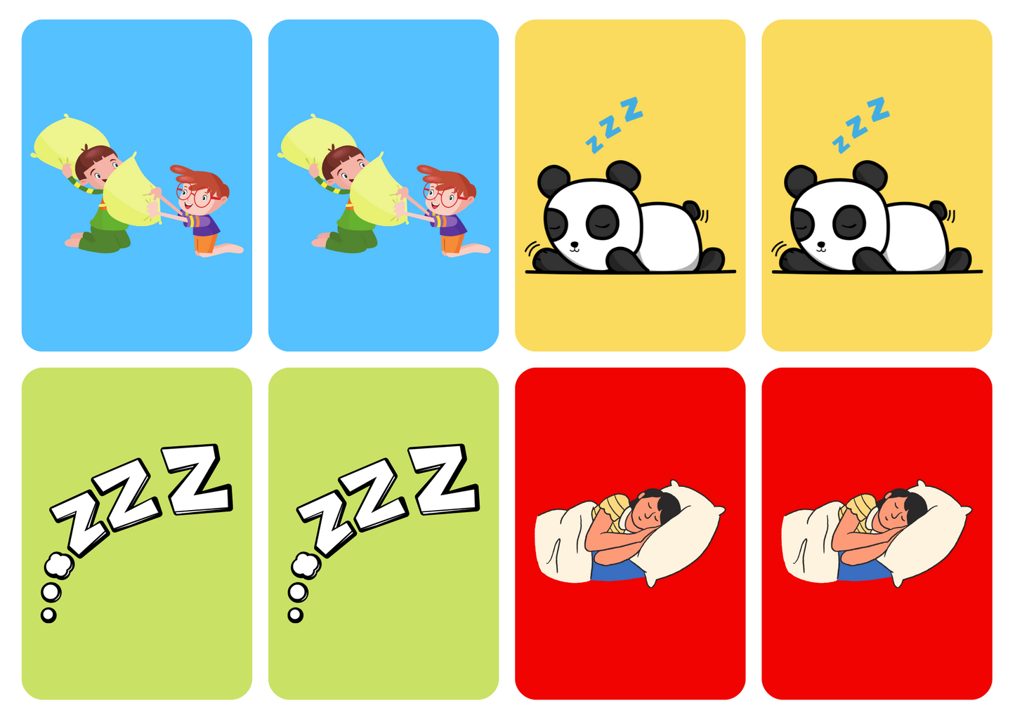 Matching cards - thema 'Slapen'