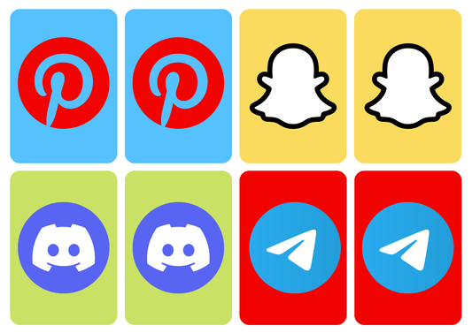 Matching cards thema 'Social media'