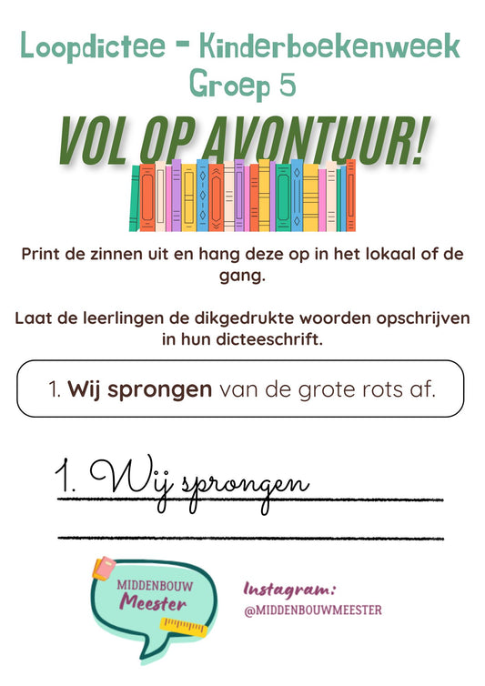 Loopdictee Kinderboekenweek groep 5 - gratis download