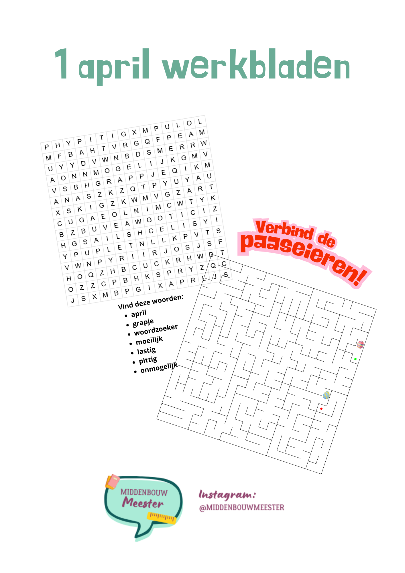 1 april werkbladen