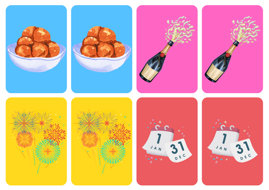 Matching cards - thema 'Nieuwjaar'