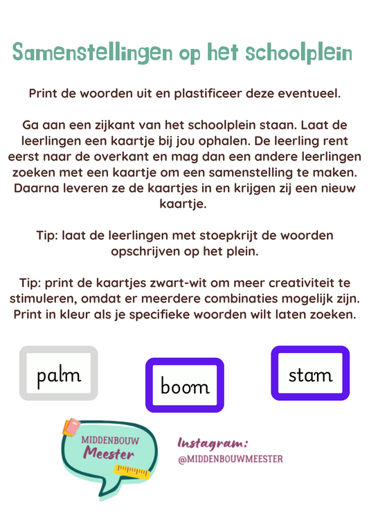 Samenstellingen op het schoolplein - gratis download