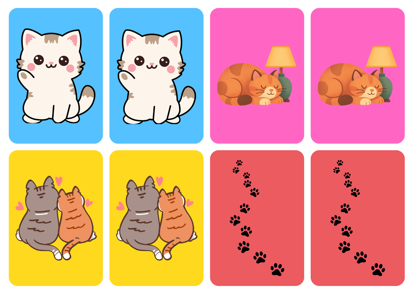 Matching cards thema 'Katten'