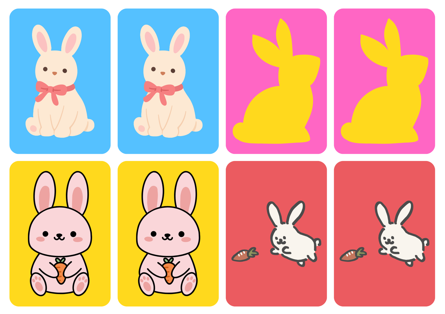 Matching cards thema 'Konijnen'