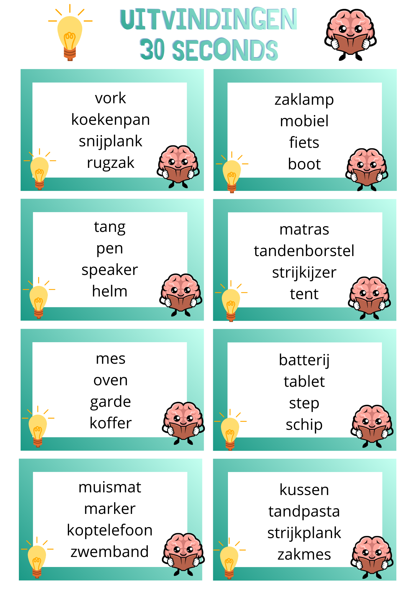 30 seconds - thema 'Uitvindingen'