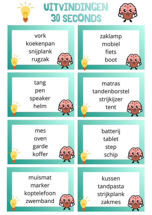 30 seconds - thema 'Uitvindingen'
