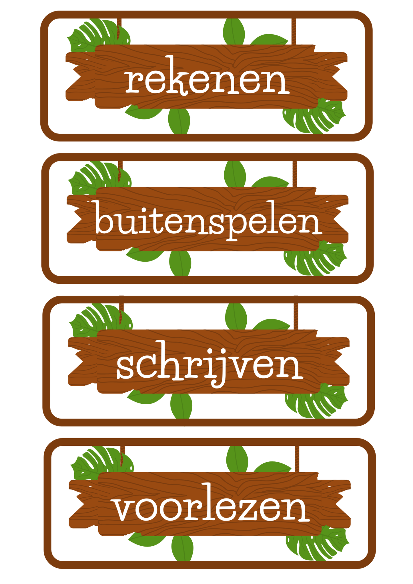 Dagritmekaarten thema 'Jungle'