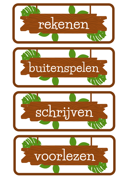 Dagritmekaarten thema 'Jungle'