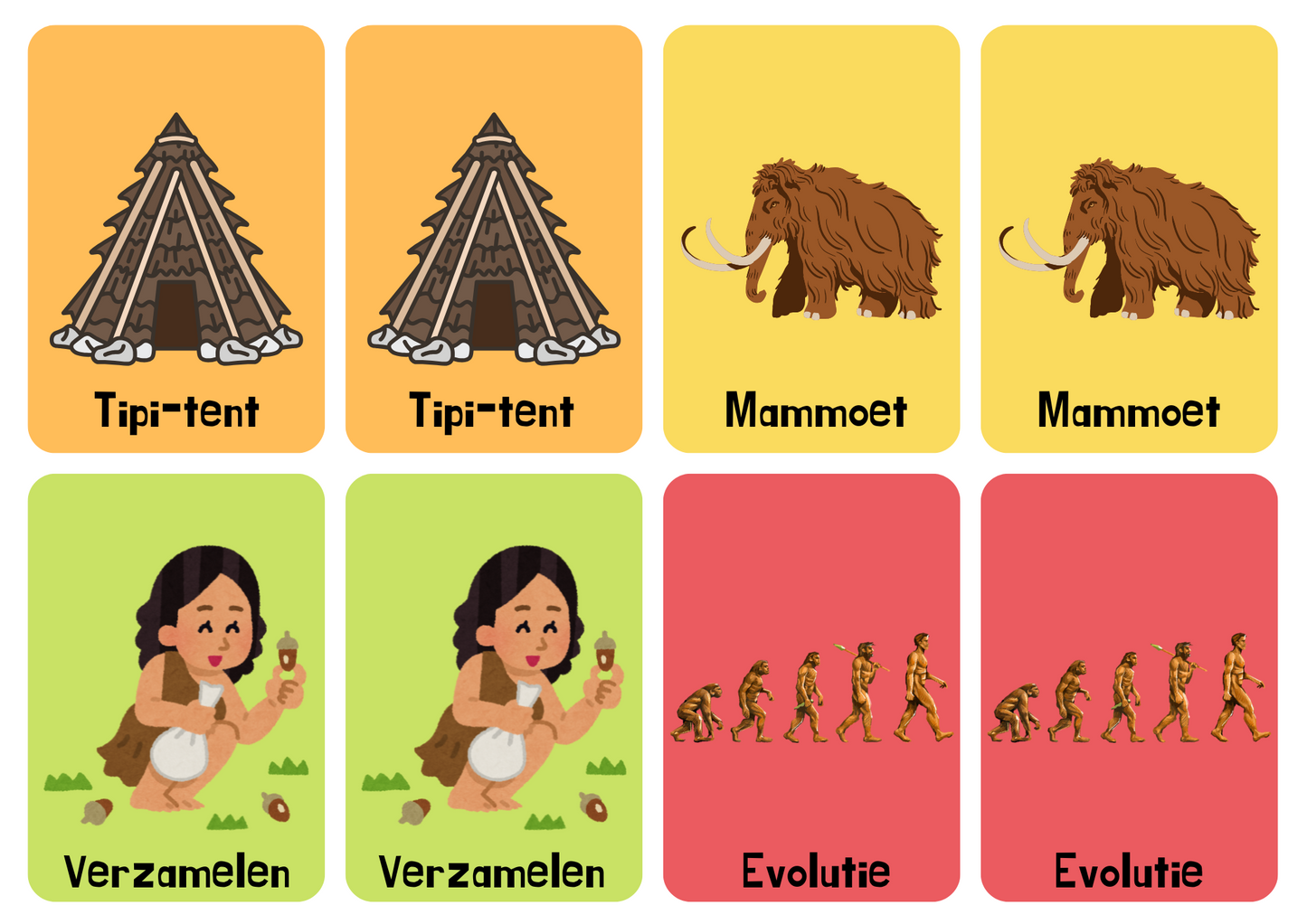 Matching cards Jagers en Boeren - gratis download