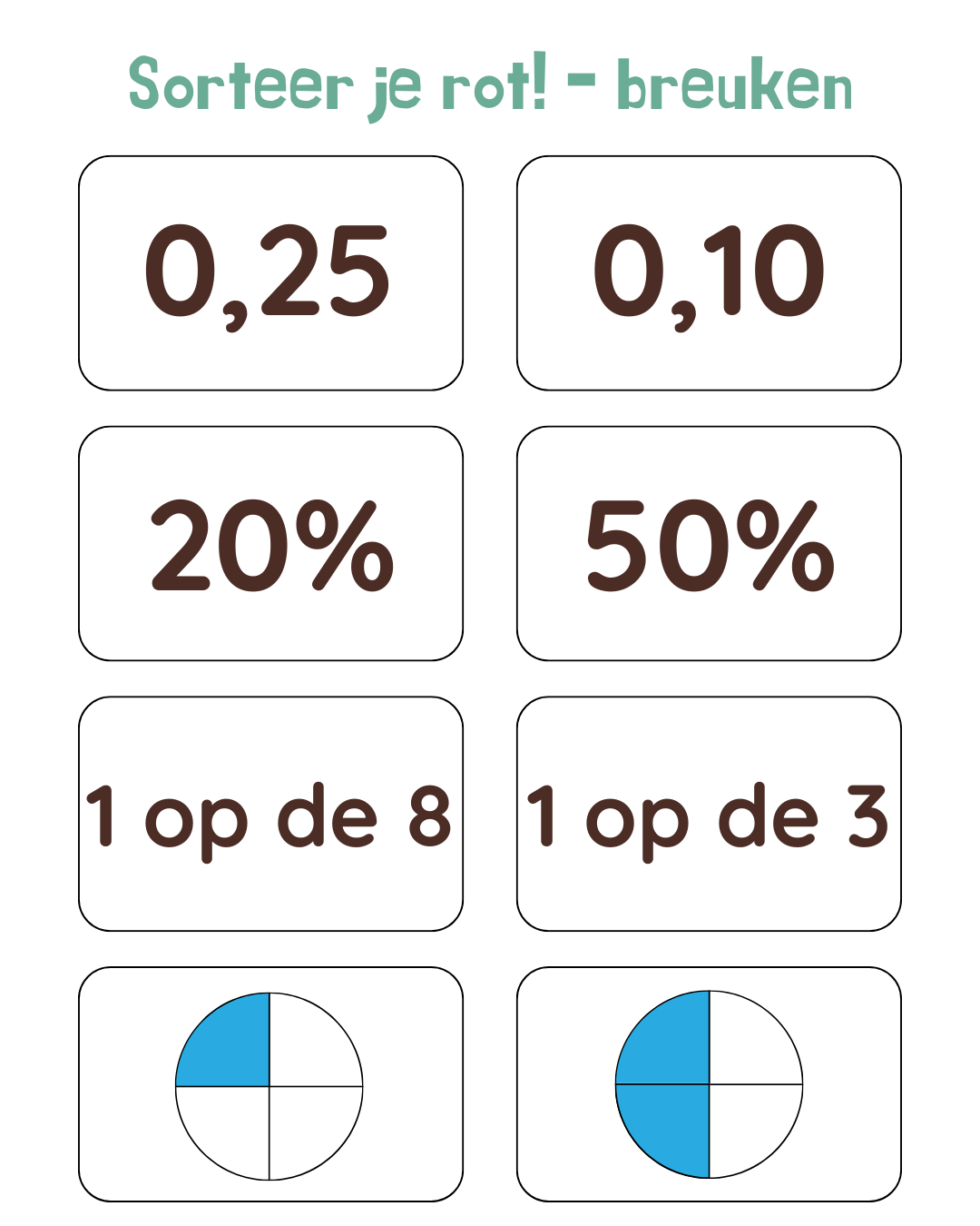 Sorteer je rot! - rekenen met breuken