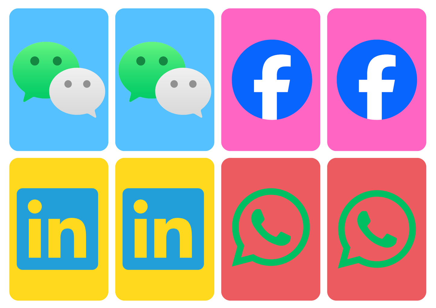 Matching cards thema 'Social media'
