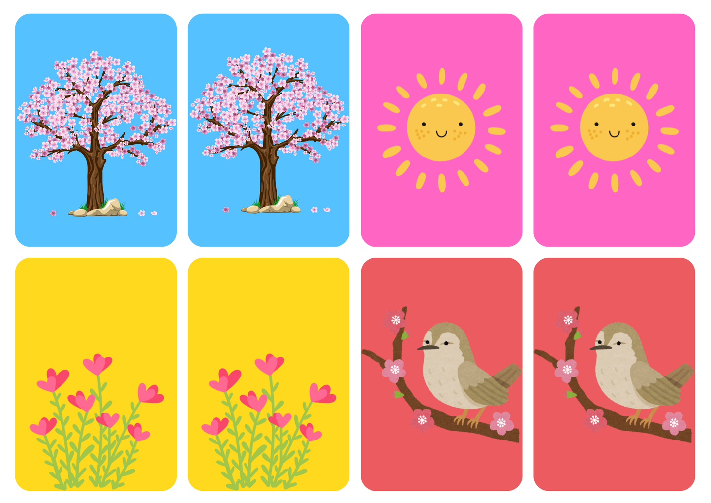 Matching cards thema 'Seizoenen'