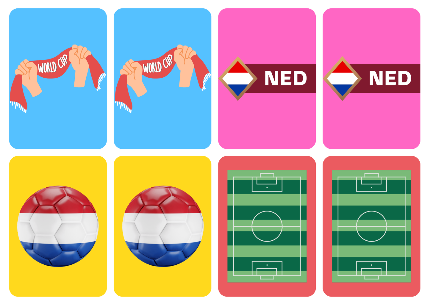 Matching cards thema 'Voetbal'
