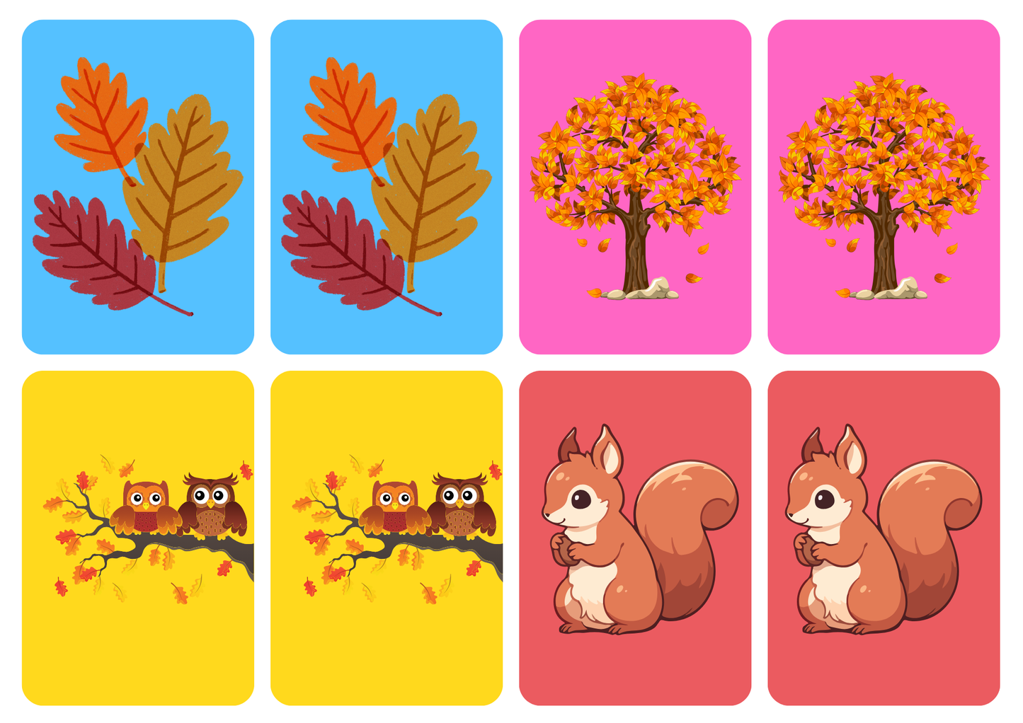Matching cards - thema Herfst