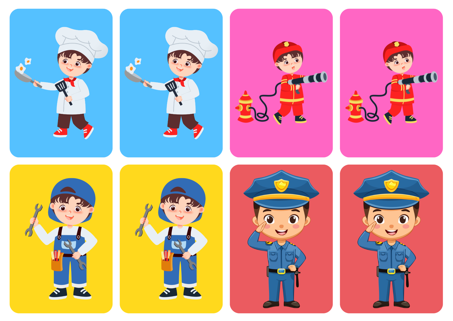 Matching cards thema 'Beroepen'