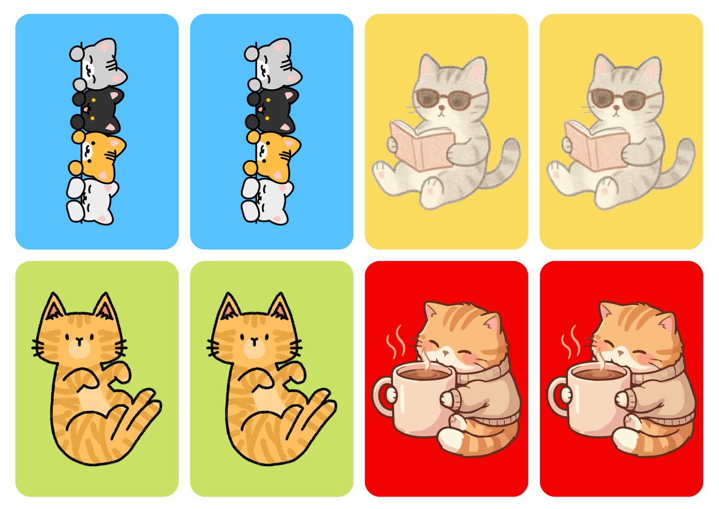 Matching cards thema 'Katten'