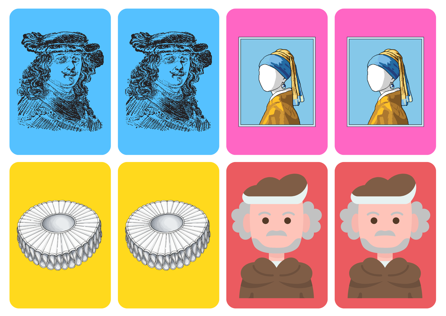 Matching cards thema 'Gouden Eeuw'