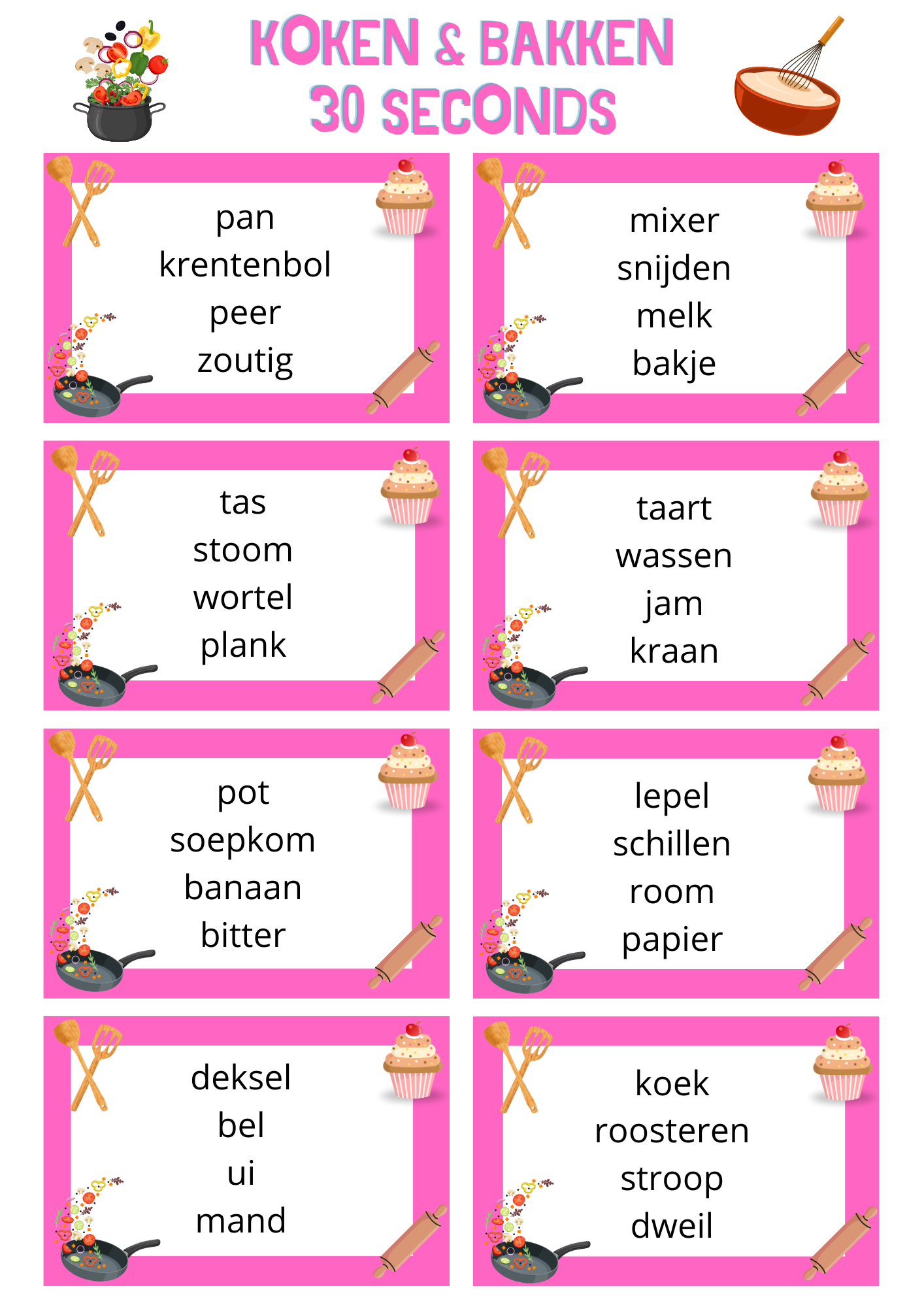 30 seconds - thema Koken & bakken