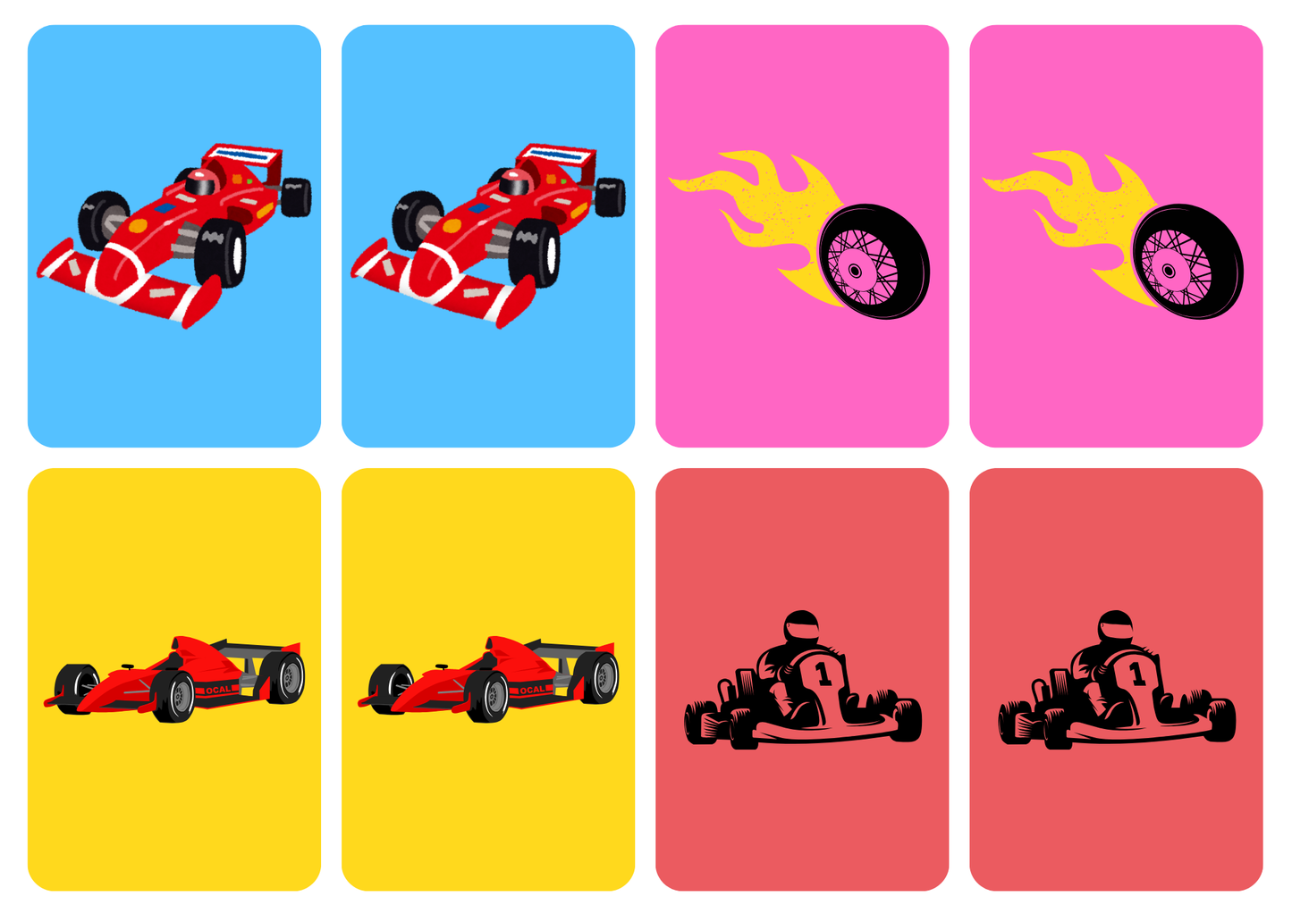 Matching cards thema Racen