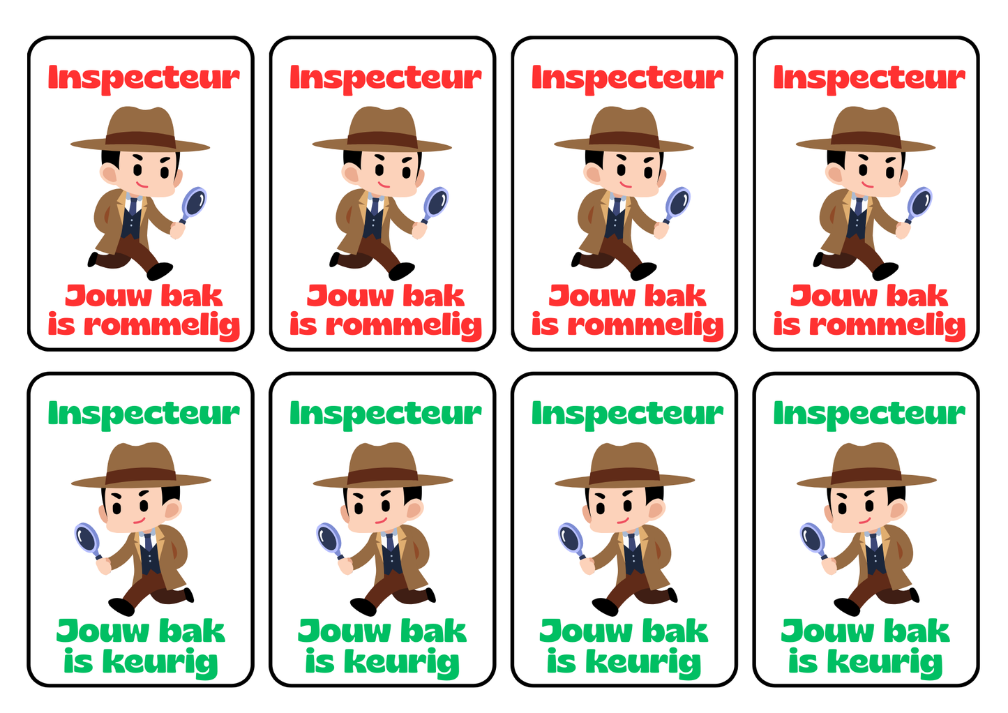 Inspecteur kaartjes - gratis download