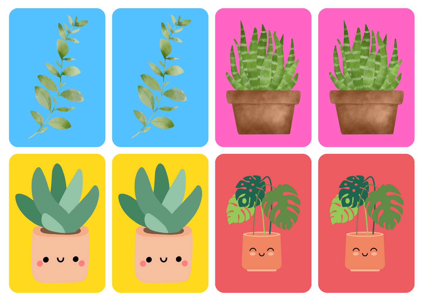 Matching cards thema 'Planten'