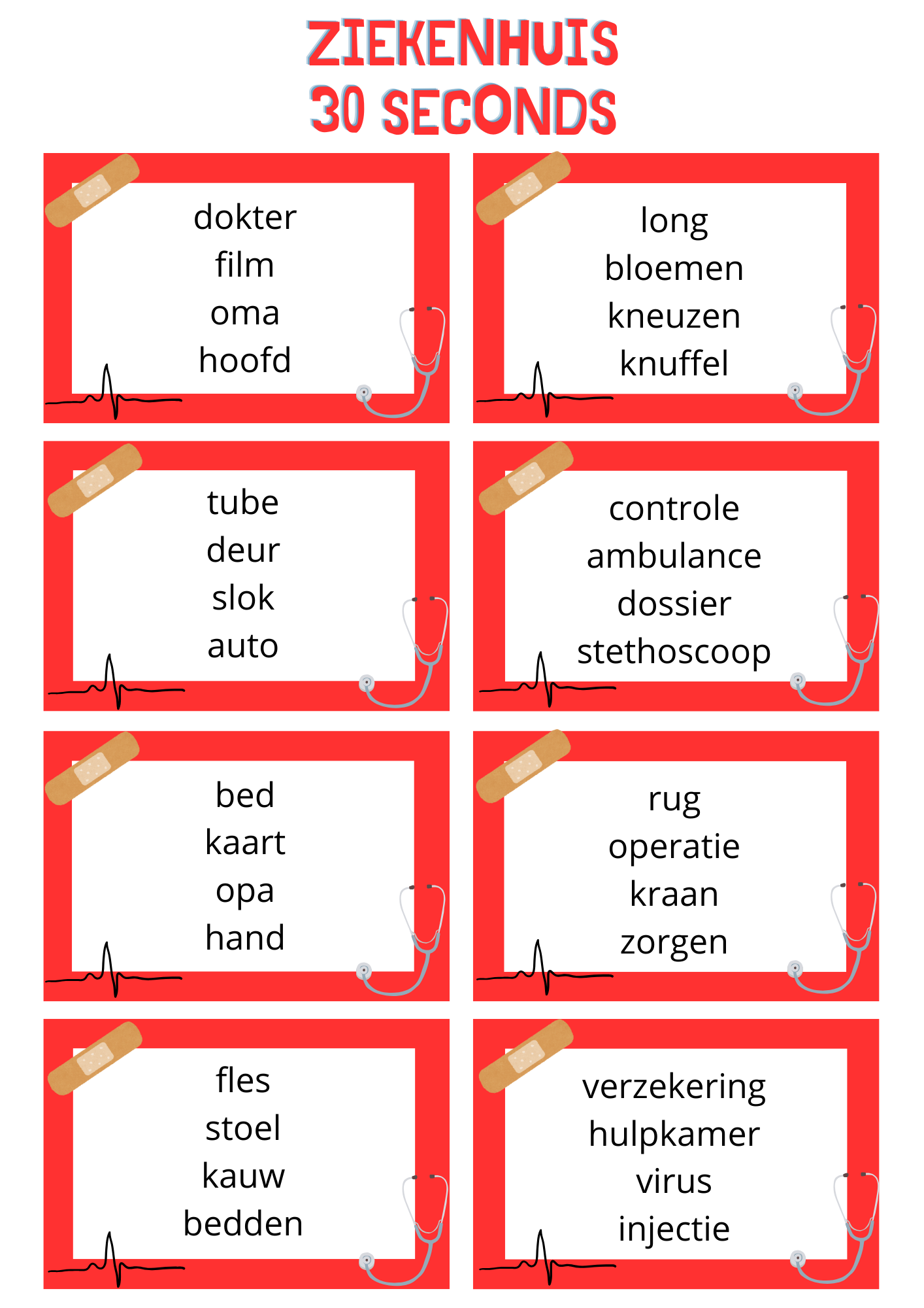 30 seconds - thema Ziekenhuis