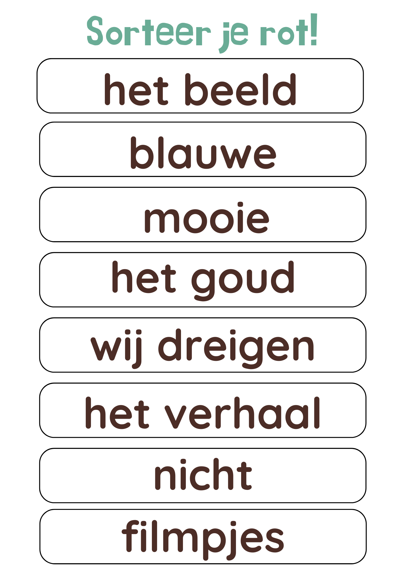 Sorteer je rot! - eind groep 4 spelling