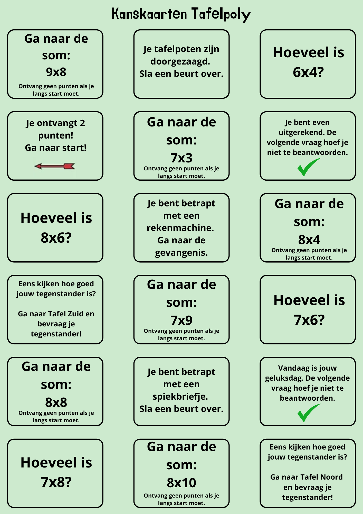 Tafelpoly (moeilijke versie)